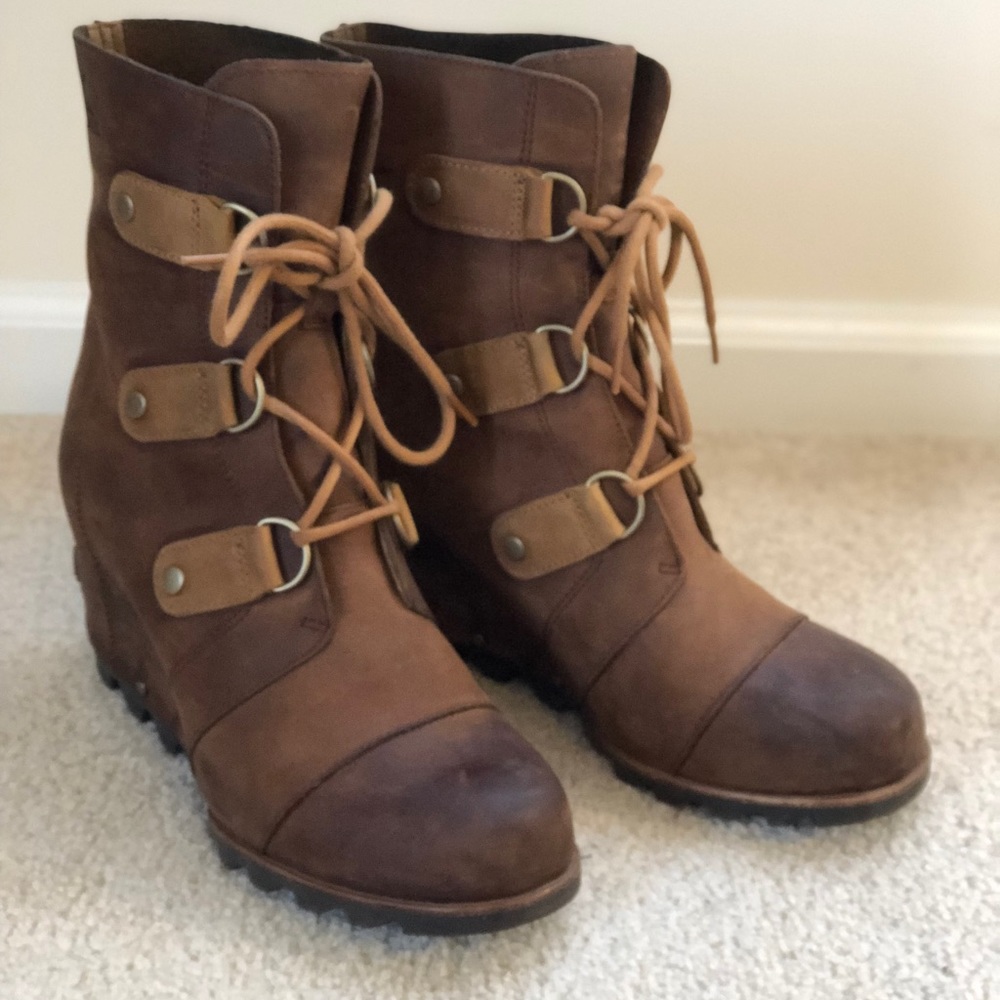 Sorel Joan of Arctic Wedge Boots, Elk, Size 9